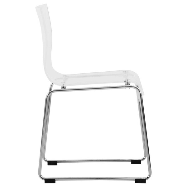 Leisuremod Lima Modern Acrylic Chair, Clear, 4PK - LC19CL4