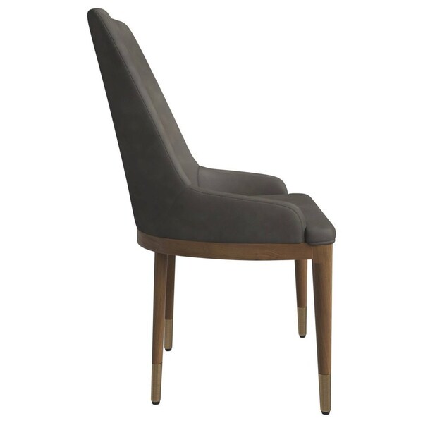 Leisuremod Viva Collection Modern Wooden Dining Chair in Mocha Brown, 2PK - VC24MO2