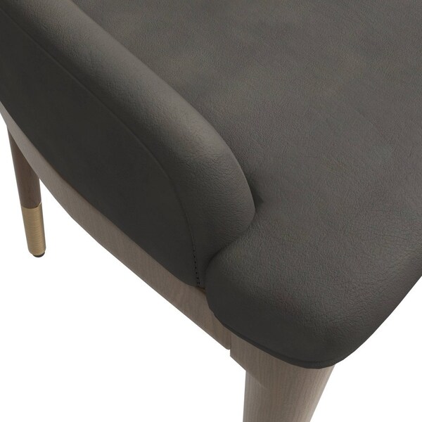 Leisuremod Viva Collection Modern Wooden Dining Chair in Mocha Brown, 2PK - VC24MO2
