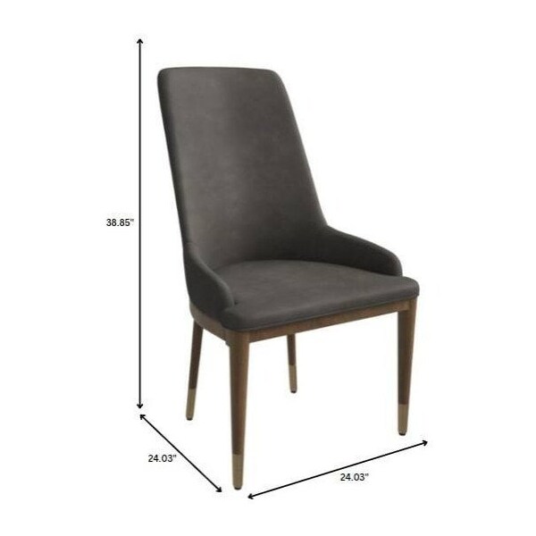 Leisuremod Viva Collection Modern Wooden Dining Chair in Mocha Brown, 2PK - VC24MO2