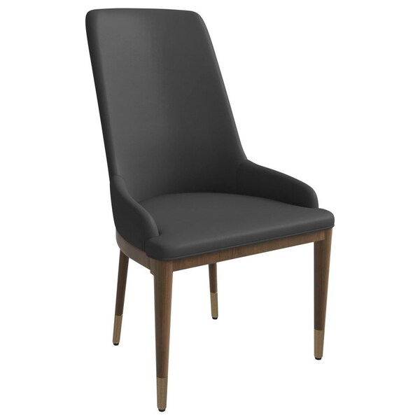 Leisuremod Viva Collection Modern Wooden Dining Chair in Dark Grey - VC24DGR