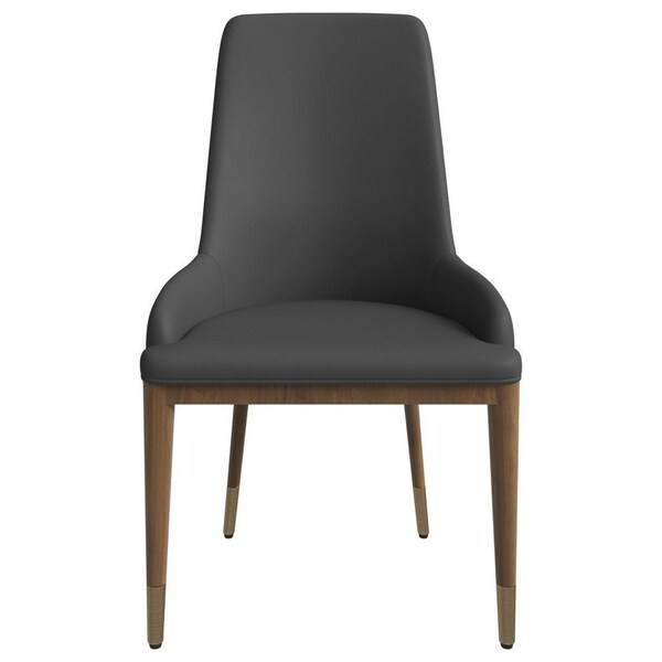Leisuremod Viva Collection Modern Wooden Dining Chair in Dark Grey - VC24DGR