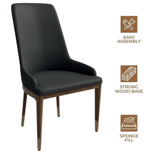 Leisuremod Viva Collection Modern Wooden Dining Chair in Dark Grey - VC24DGR