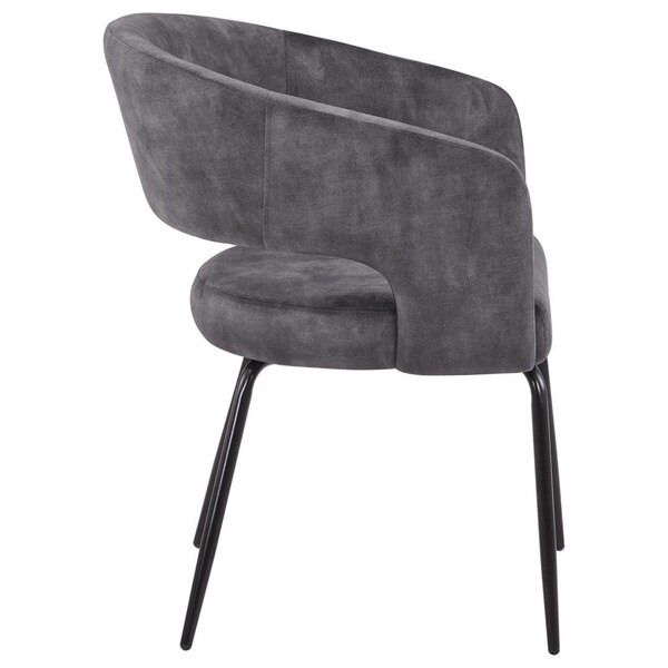 Leisuremod Gavin Series Modern Chair Black Frame in Charcoal, 2PK - GDC52CH2
