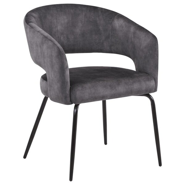 Leisuremod Gavin Series Modern Chair Black Frame in Charcoal, 2PK - GDC52CH2