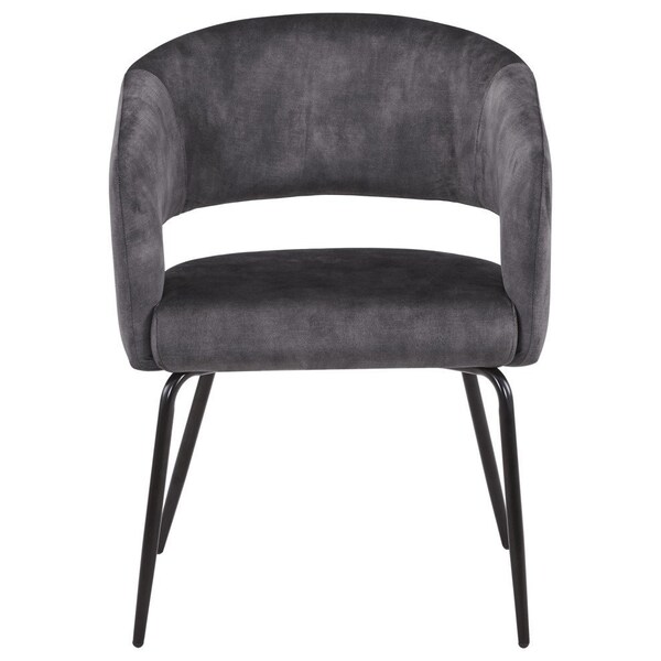 Leisuremod Gavin Series Modern Chair Black Frame in Charcoal, 2PK - GDC52CH2