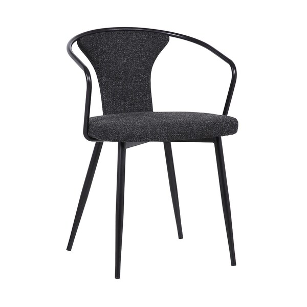 Seatsolutions Francis Contemporary Dining Chair in Black Powder Coated & Black Fabric - SE3321507