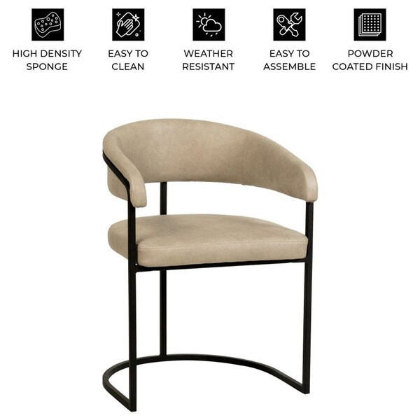 Leisuremod Aero Collection Modern Dining Chair in Oatmeal - AC23OA