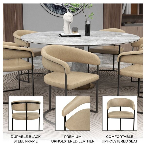 Leisuremod Aero Collection Modern Dining Chair in Oatmeal - AC23OA