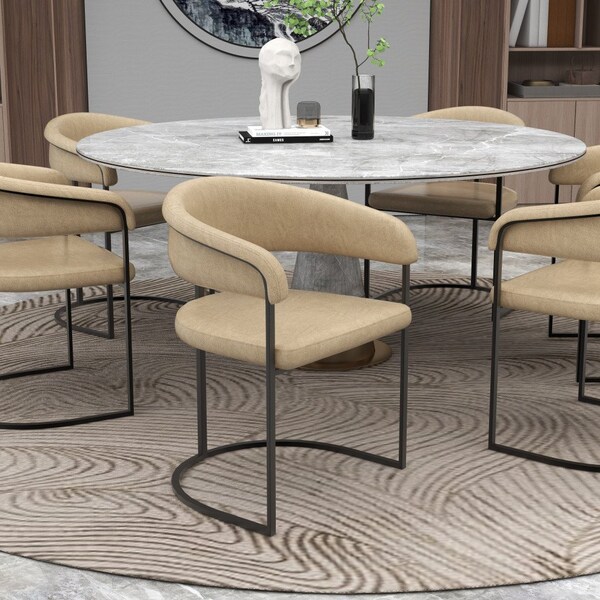 Leisuremod Aero Collection Modern Dining Chair in Oatmeal - AC23OA