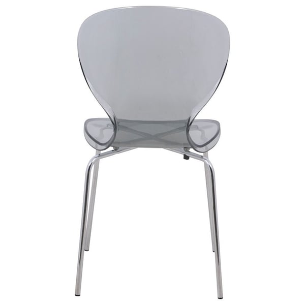 Leisuremod Modern Oyster Transparent Side Chair, Transparent Black - OC17TBL