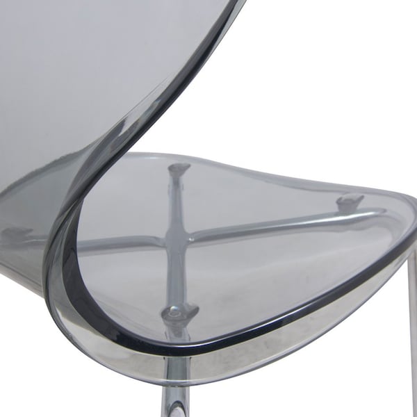 Leisuremod Modern Oyster Transparent Side Chair, Transparent Black - OC17TBL