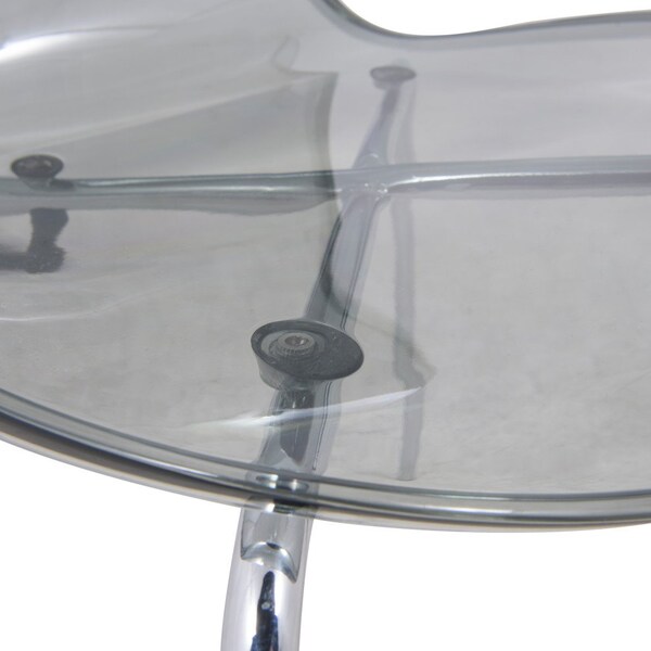 Leisuremod Modern Oyster Transparent Side Chair, Transparent Black - OC17TBL