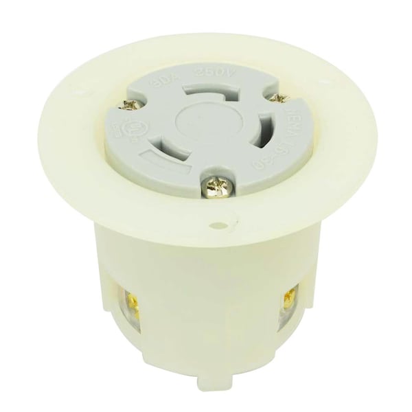 Superior Electric Twist Lock Flange Receptacle 3 Wire, 30 Amps, 250V, NEMA L6-30R - YGF039F