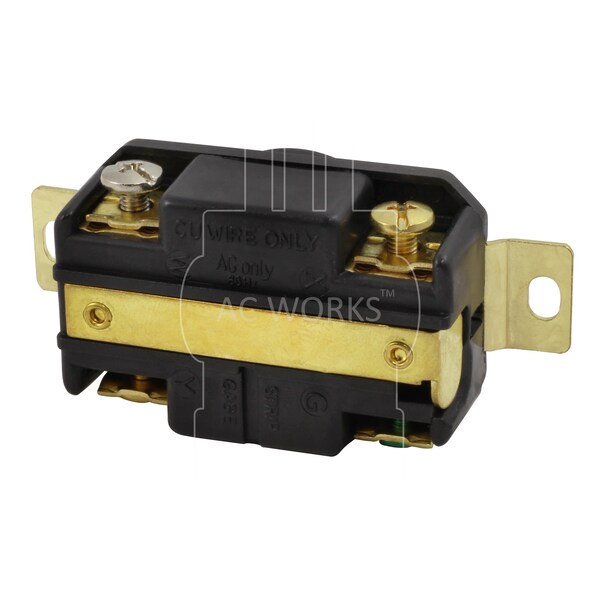 Ac Works 20A 125/250V NEMA L14-20R Flush Mount Locking Industrial Grade Receptacle - FML1420R