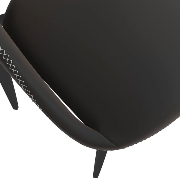 Leisuremod Amalfi Collection Fabric Modern Dining Chair in Charcoal, 4PK - AC48CH4