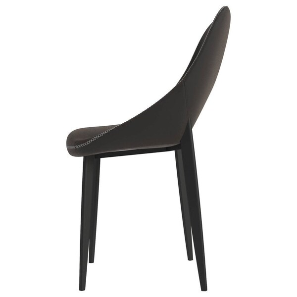 Leisuremod Amalfi Collection Fabric Modern Dining Chair in Charcoal, 4PK - AC48CH4