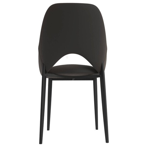 Leisuremod Amalfi Collection Fabric Modern Dining Chair in Charcoal, 4PK - AC48CH4
