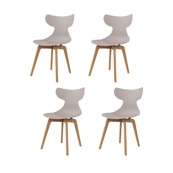 Lagoon Indoor Whale Resin Leisure Dining Chair, 4PK - 7065G6-NDLGS