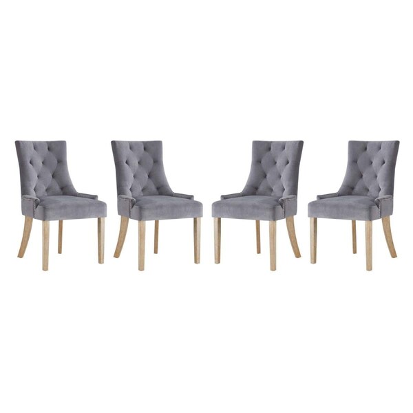 Modway Furniture Pose Dining Chair for Performance Velvet, Gray - Set of 4 - EEI-3505-GRY