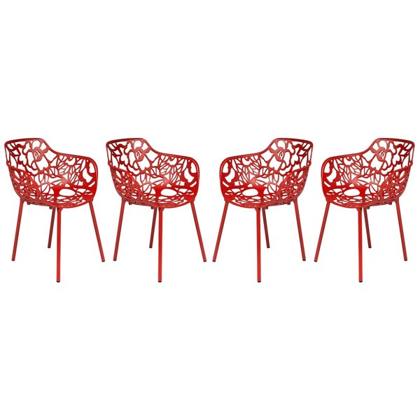 Kd Americana 31.5 x 24.5 x 21.5 in. Modern Devon Aluminum Chair, Red, 4PK - KD3042443