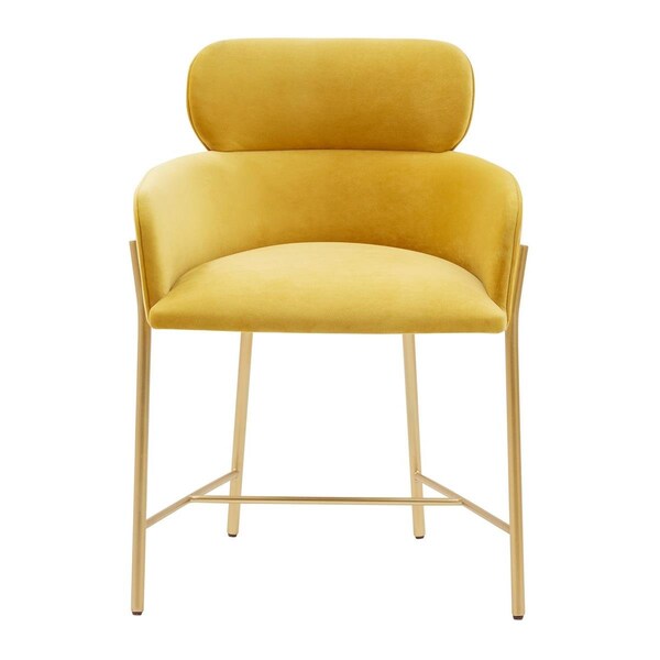 Safavieh Charlize Velvet Dining Chair, Yellow & Gold - SFV4757C