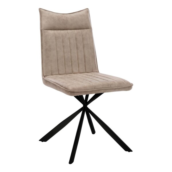 Daphnes Dinnette 36 in. Height Taupe Fabric Dinning Chair - Black Metal - 2 Piece - DA3600152