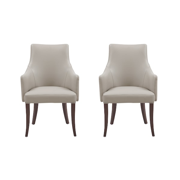 Manhattan Comfort Connie Dining Armchair in Light Grey - Set of 2 - 2-DC095AR-LG