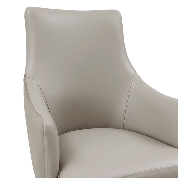 Manhattan Comfort Connie Dining Armchair in Light Grey - Set of 2 - 2-DC095AR-LG