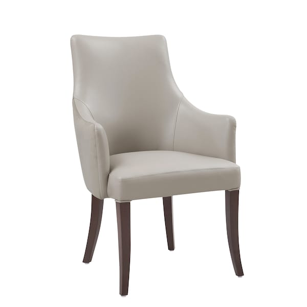 Manhattan Comfort Connie Dining Armchair in Light Grey - Set of 2 - 2-DC095AR-LG