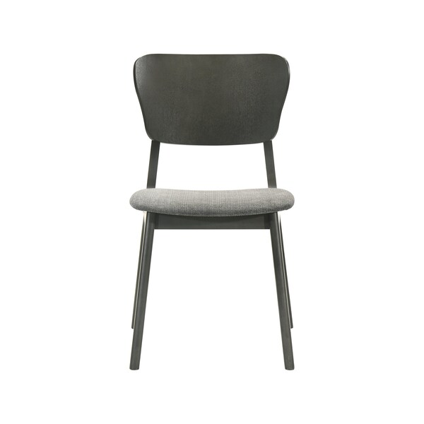 Armen Living Kalia Wood Dining Chair in Gray Finish with Gray Fabric - Set of 2 - LCKACHWAGRY