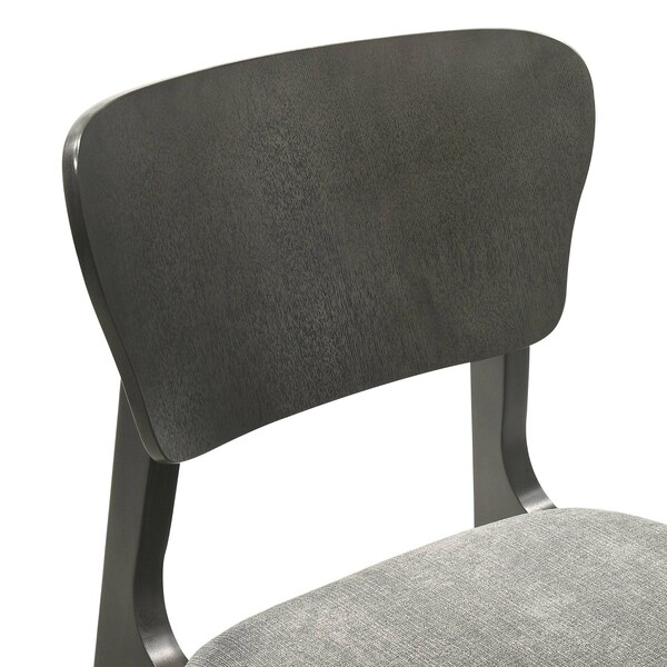 Armen Living Kalia Wood Dining Chair in Gray Finish with Gray Fabric - Set of 2 - LCKACHWAGRY