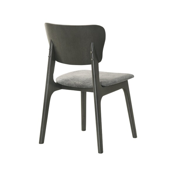 Armen Living Kalia Wood Dining Chair in Gray Finish with Gray Fabric - Set of 2 - LCKACHWAGRY