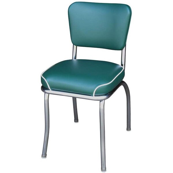 Bookazine 4210 Diner Chair -Green- with 2 in. Waterfall Seat -  Chrome - Green - TI2644150