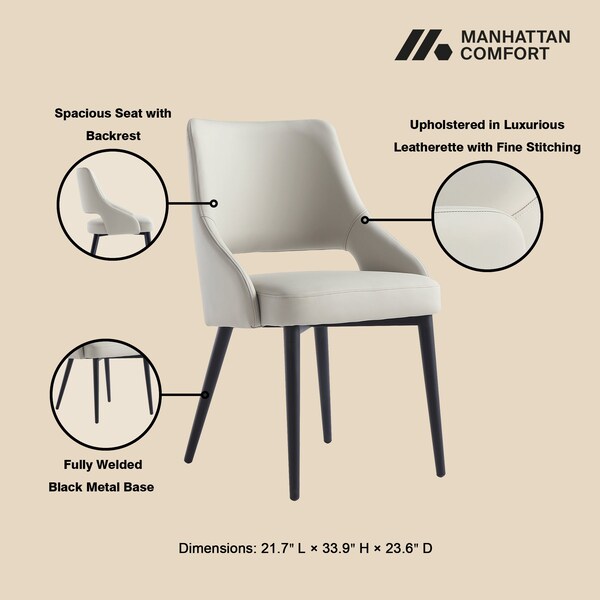 Manhattan Comfort Tremont Dining Chair in Stone - DC104-ST