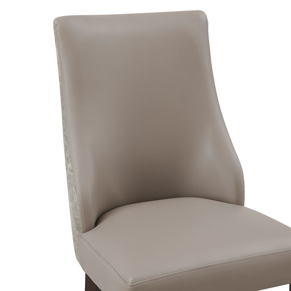 Manhattan Comfort 8-Piece Connie Dining Chair and Arm Chair in Taupe - 8-DC095-TP