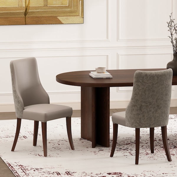 Manhattan Comfort Connie Dining Chair in Taupe - Set of 2 - DC095-TP