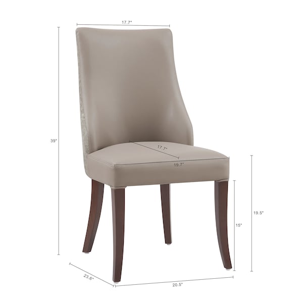 Manhattan Comfort Connie Dining Chair in Taupe - Set of 2 - DC095-TP
