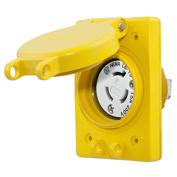Hubbell 15A Watertight Locking Receptacle 2P 3W 250VAC - HBL65W49