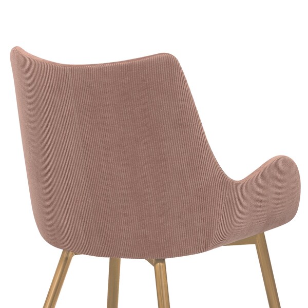 Armen Living Avery Pink Fabric Dining Room Chair with Gold Legs - LCAVCHPINK