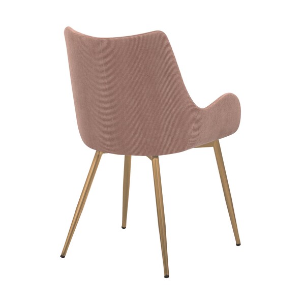 Armen Living Avery Pink Fabric Dining Room Chair with Gold Legs - LCAVCHPINK