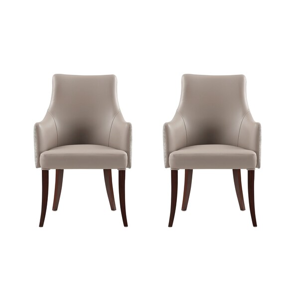 Manhattan Comfort Connie Dining Armchair in Taupe - Set of 2 - 2-DC095AR-TP