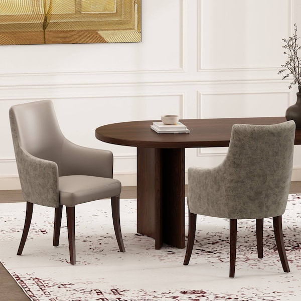 Manhattan Comfort Connie Dining Armchair in Taupe - Set of 2 - 2-DC095AR-TP