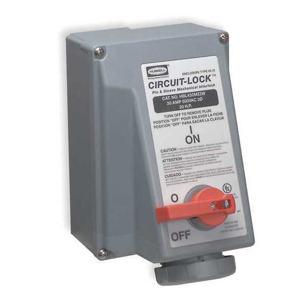 Hubbell Receptacle, 30 A, 600 V - HBL430MI5W