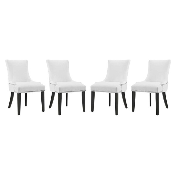 Modway Furniture Modway  Marquis Faux Leather Dining Chair, White - Set of 4 - EEI-3499-WHI