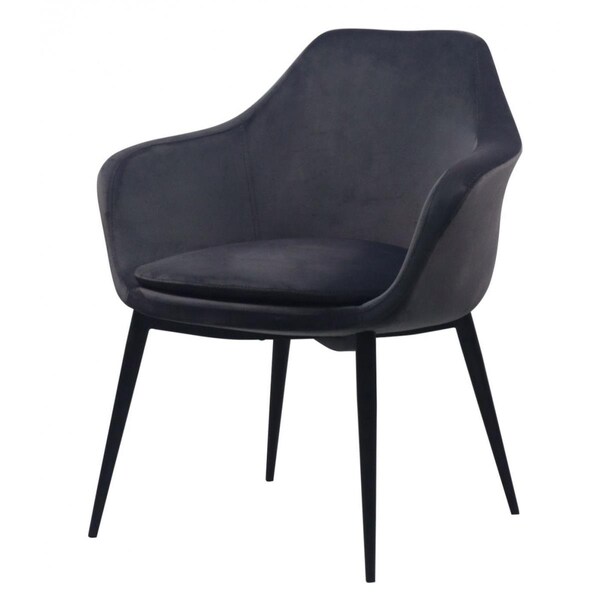 Gfancy Fixtures Gray & Black Velvet Dining Chair - GF3676800