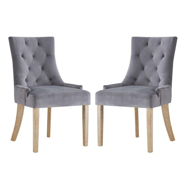 Modway Furniture Pose Dining Chair for Performance Velvet, Gray - Set of 2 - EEI-3504-GRY