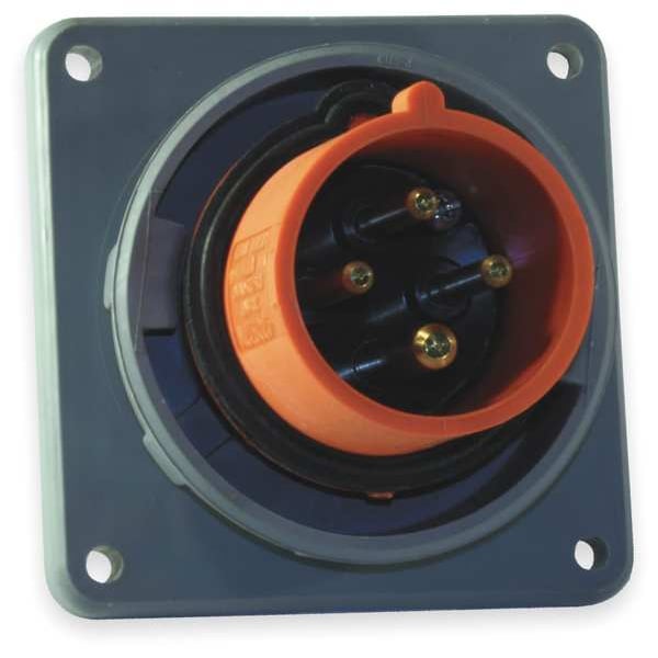 Hubbell IEC Pin and Sleeve Inlet, 60A, 125/250V - HBL460B12W