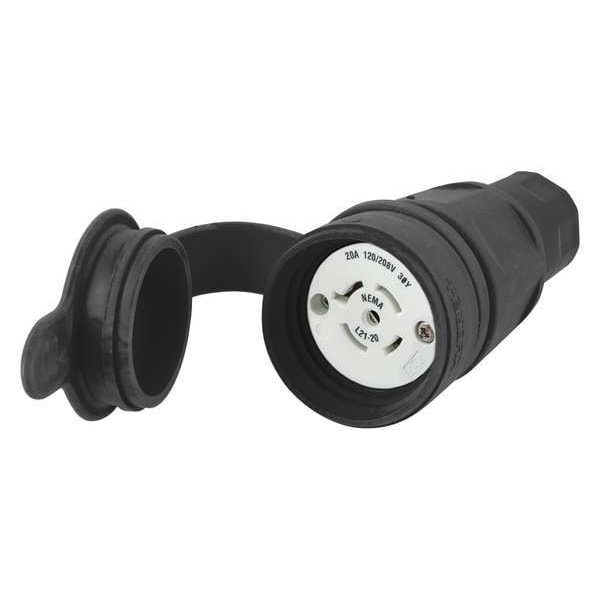 Hubbell 20A Watertight Locking Connector 4P 5W 120/208VAC L21-20R - HBL27W81BK