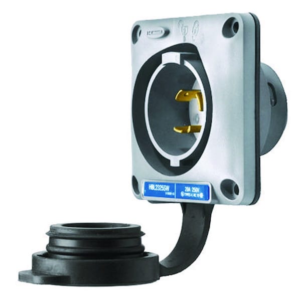 Hubbell Wiring Device-Kellems Watertight Safety-Shroud Flanged Inlet - HBL2325SW